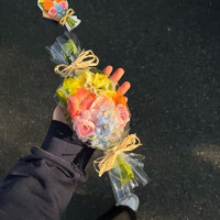 彩虹糖果花束diy材料包挂件手工diy糖果包装驾车个人用品