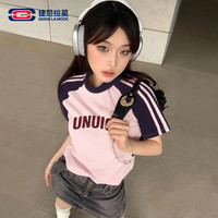 GENIOLAMODE 美式休闲风纯棉夏季女t恤短袖2026新款轻薄显瘦遮肚子时尚运动设