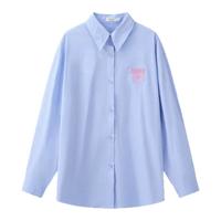 MARDI 女款翻领长袖刺绣衬衫