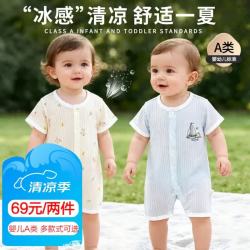 班杰威尔 短袖婴儿衣服夏季薄款  夏季短袖海蓝鲸 80cm
