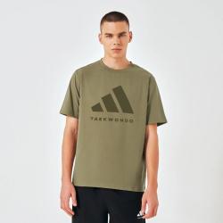 adidas 男子运动t恤夏季百搭宽松圆领短袖亲肤速干吸湿上衣潮流运动短袖