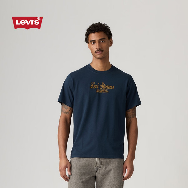 Levi's 男士美式复古休闲针织印花短袖T恤
