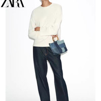 ZARA 折扣季 女装 圆领修身慵懒舒适纹理长袖 T 恤 4174152