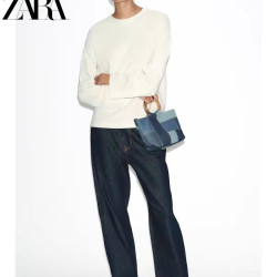ZARA 折扣季 女装 圆领修身慵懒舒适纹理长袖 T 恤 4174152