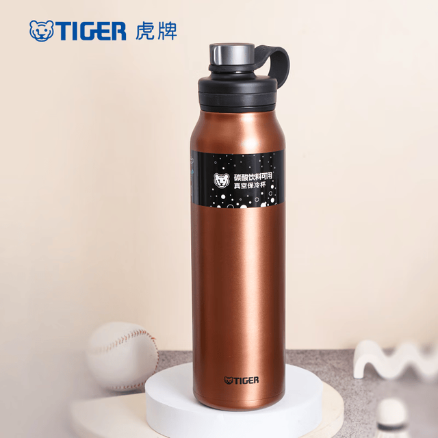 TIGER 虎牌 保温不锈钢真空保冷杯大容量户外运动水杯MTA-T150 古铜金 1500ml