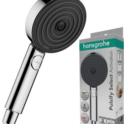 【破价】Hansgrohe 汉斯格雅 24100000 Pulsify Select S 淋浴喷头 3 喷射类型激活抗水垢功能镀铬手柄