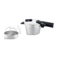 【破价】Fissler 菲仕乐 Vitaquick 优质/压力锅(2.5 升,直径 18 厘米)带插入物,不锈钢压力锅,2 个烹饪级别,德国制造,电磁炉
