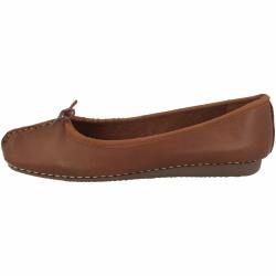 【破价】Clarks 女士Freckle Ice芭蕾舞鞋,深褐色（Dark Tan）,4.5 UK