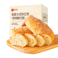 良品铺子 低脂全麦恰巴塔面包 黑胡椒洋葱味