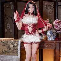 霏慕 情趣连体衣 古风异域风情(头纱+眼罩+颈环+连体衣+乳贴+手环臂环+腿环)