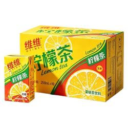 维维 正品维维无糖柠檬红茶250ml*24盒批发0卡0糖0脂运动冰饮料红茶