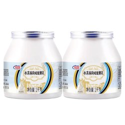 花园 新疆冰淇淋酸奶1KG*2桶新疆酸奶全脂风味发酵乳