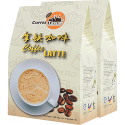 咖啡城 马来西亚进口拿铁白咖啡速溶咖啡粉 脱脂奶调配 醇香丝滑320gx2