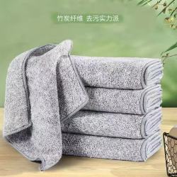 恬舒 圆点抹布厨房清洁洗碗布加厚强吸水不沾油珊瑚绒百洁布 竹炭抹布 10条装