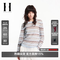 SEASON HIGH 女装春季针织衫上衣空气感简约金属logo装饰潮流圆领S26124002 A41