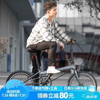 大行 折叠自行车20英寸8级变速经典P8单车KBC083 消光灰高配款-京仓