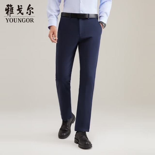 雅戈尔 男士春夏季宾霸莱卡棉混纺舒适透气休闲西裤