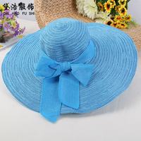 赫卡维 韩版蝴蝶结草帽