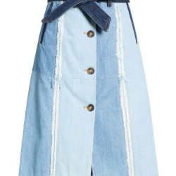 TOD'S Denim skirt 牛仔裙，纽扣设计