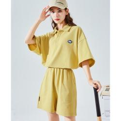 唐狮 甜美夏装休闲短裤净色女ins潮宽松别致设计