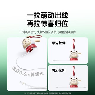 绿联 100W双Type-C伸缩数据线