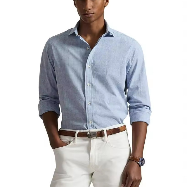 限新用户：RALPH LAUREN 男士衬衫 Classic Fit Glen Plaid Poplin Shirt 双色可选