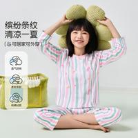猫人 100%棉轻薄七分袖空调服护膝护肘夏季睡衣家居服