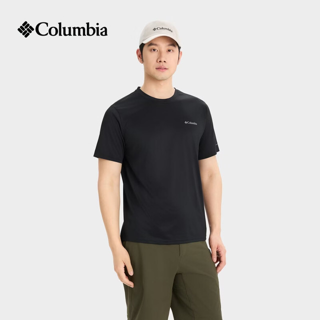Columbia 户外26春夏新品男女吸湿速干修身短袖T恤AJ1419 010亚太修身版型 黑色 M (175/96A)