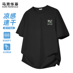 马克华菲 凉感速干 黑色 M 男士T恤