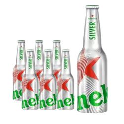 喜力 啤酒 星银铝罐 330ml*6罐 全麦酿造