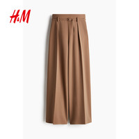 H&M HM女装休闲裤夏季时尚通勤简约气质潮流宽松阔腿休闲裤1264858
