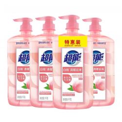 超能 白桃苏打食品用a类洗洁精1kg*4瓶