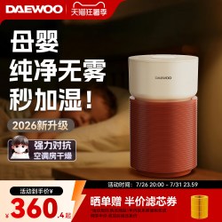 大宇 五重洁净科技加湿净化空气 无雾加湿器  莫奈灰 4L