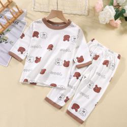 小猪班纳 家居服纯棉睡衣空调服短袖+七分裤套装