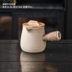 景盏 网红中式家用木加盖白色烤奶壶