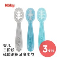 努比 三阶段硅胶魔术训练沾勺儿童餐具辅食勺沾沾勺自主进食勺
