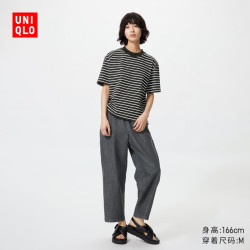 优衣库 483896 棉质水洗九分牛仔裤 深灰色 L