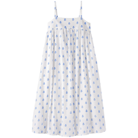 MUJI 無印良品 女式雕版印染吊带连衣裙