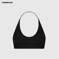 THORNSAURA棘光THORNSAURA 百搭小众设计感吊带文胸可拆胸垫大U领挂脖内衣女 经典黑
