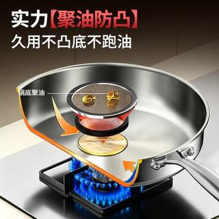 京严 316不锈钢无涂层平底煎锅 24cm