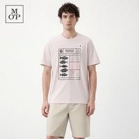 Marc O'Polo MOP马卡龙短袖T恤男印花图案圆领上衣米白色简约百搭 白色152 L