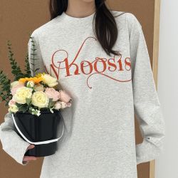 WHOOSIS 男女情侣浪漫字体长袖T恤 秋季新品