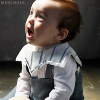 marlmarl 男童可爱圆形围兜口水巾婴儿宝宝吃饭围嘴新waltz02