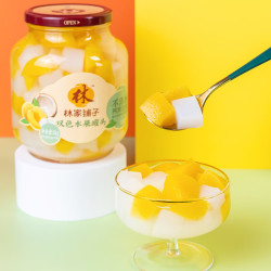 林家铺子 水果罐头新鲜双色黄桃椰果超市同款大罐装 双色罐头1kg*2罐