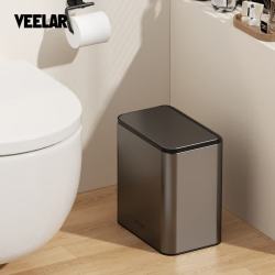 VEELAR 按压式垃圾桶 家用极简风夹窄缝纸篓带盖
