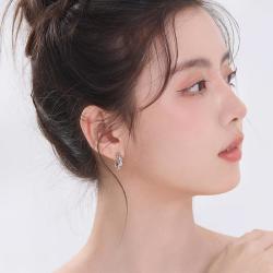 半日逅屿 欧美小众设计金属肌理质感小耳圈简约时髦百搭ins冷淡耳 金色
