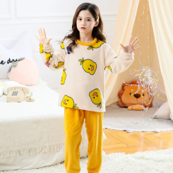 Amerpin 儿童法兰绒家居服套装 F0053 小黄鸭 黄色 110