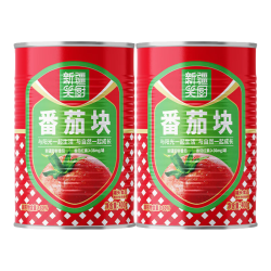 笑厨 新疆有机番茄块丁0添加剂西红柿块调味酱番茄罐头 番茄块400g*2罐