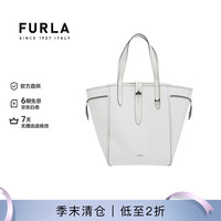 FURLA NET系列 女士牛皮大号菜篮子通勤托特手提包 纯白色