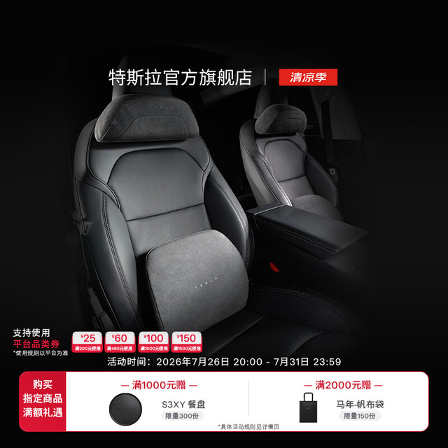 特斯拉 头枕腰靠组合特斯拉 头枕*1+腰靠*1
